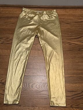Gold  Metallic Stretch Leggings